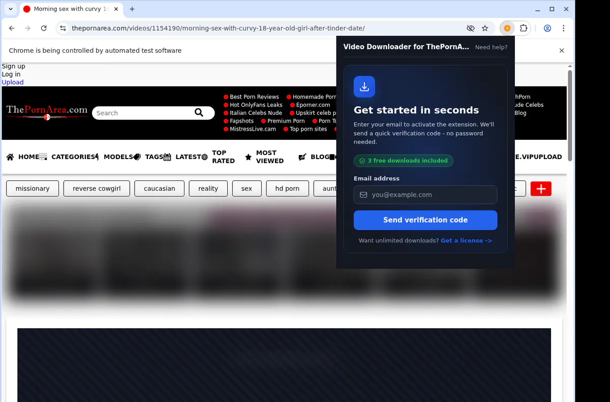 Thepornarea Video Downloader browser extension screenshot 5